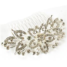 Crystal Flower Hair Comb