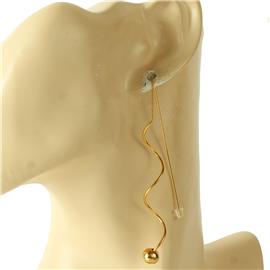 Stainless Steel Swirl Long Earring