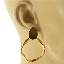 Stainless Steel Hammered Round Earring