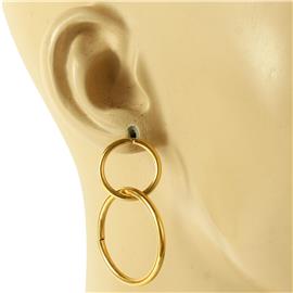 Stainless Steel Double Round Earring