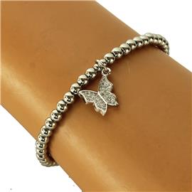 Stainless Steel Beads Butterfly Bracelet