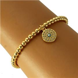 Stainless Steel Beads Evil Eye Bracelet