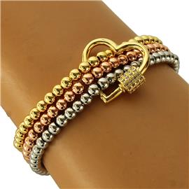 Stainless Steel Multilayereds Heart Bracelet