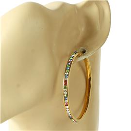 ""50mm" Stainless Steel CZ Hoop Earring "