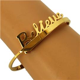 Stainless Steel Believe Bangle