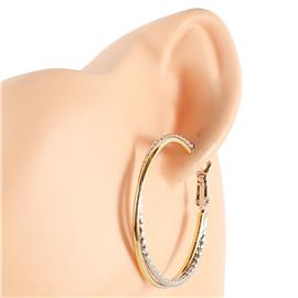 Rhodium TwisteD Hoop Earring