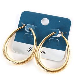 Rhodium Oval Hoop Earring