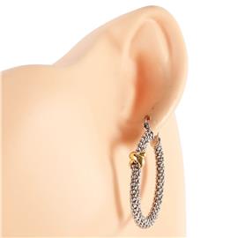 Rhodium Oval Hoop Earring