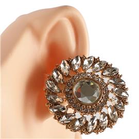 Crystal Round Clip-On Earring