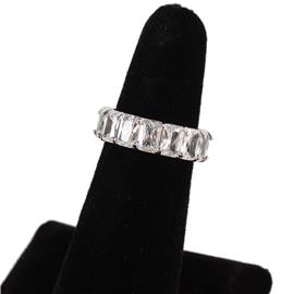 8 Cubic Zirconia Rectangle Wedding Ring