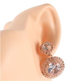 Cubic Zirconia Dangling Round Earring