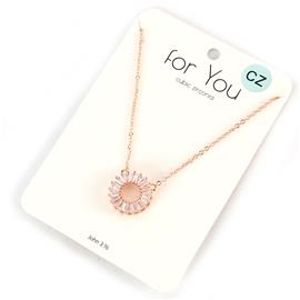 Cubic Zirconia Circle Pendant Necklace