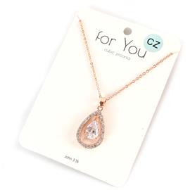 CZ Pendant Teardrop Necklace