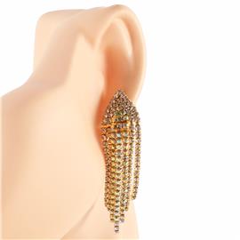 Rhinestones Fringed Clip-On Earring