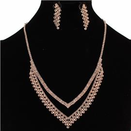 Rhinestones Layereds Necklace Set