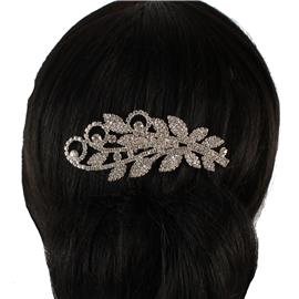 Rhinestones Swirl Round Hair Comb