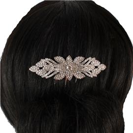 Rhinestones Leaves Hair Comb