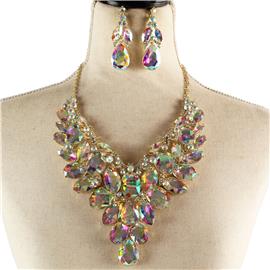 Crystal Tear Necklace Set