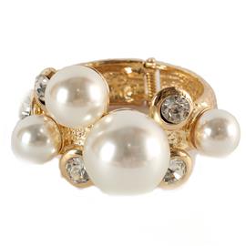 Pearl Stones Chunky Bangle Bracelet