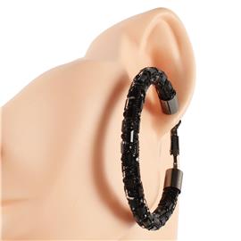 Fashion Stones Hoop Earring