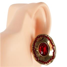 Oval Stones Clip-On Earring