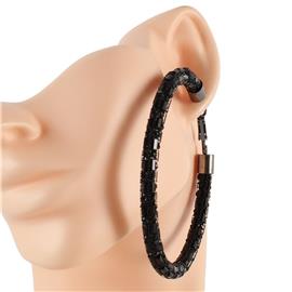 Fashion Stones Hoop Earring