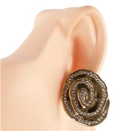 Metal Swirl Oval Clip-On Earring