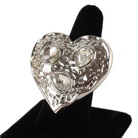 Metal Stones Heart Ring