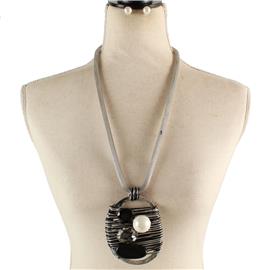 Chain Drop Wired Necklace Set