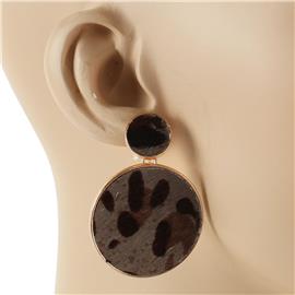 Round Animal Print Earring