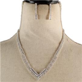 Cubic Zirconia Casting Necklace Set