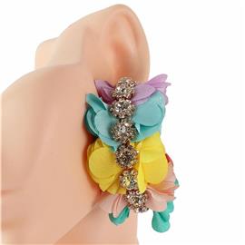 Fashion Crystal Flower Hoop Earring