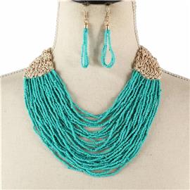 Fashion Bead Multilayereds Necklace Set