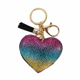 Rhinestones Heart Key Chain