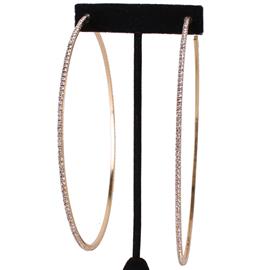 Rhinestones Hoop Earring