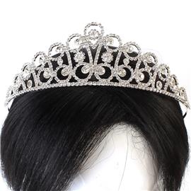 Rhinestones Swirl Tear Tiara