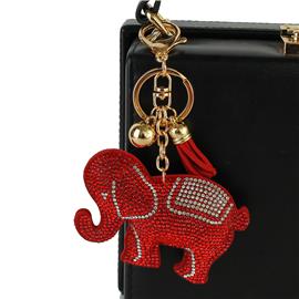 Rhinestones Elephant Key Chain