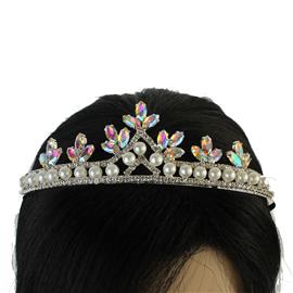 Rhinestones Pearl Tiara