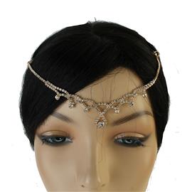 Rhinestones Swirl Drop Head Chain