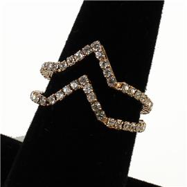 Rhinestones Double Arrow Ring