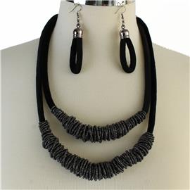 Fashion 2Ln Cord Necklace Set