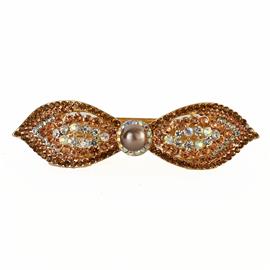 Crystal Pearl Bow Hair Clip