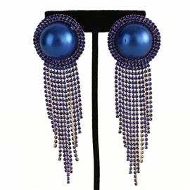 Pearl Rhinestones Clip-On Earring