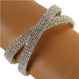 "Rhinestones "X" Bangle Bracelet "