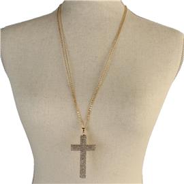 Rhinestone Cross Necklace