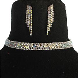 Rhinestone Choker Set