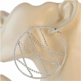 Rhinestones Mesh Hoop Earring