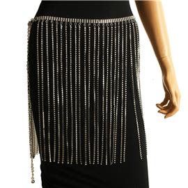 Rhinestones Fringed Skirt