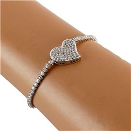 CZ Heart Slide Bracelet