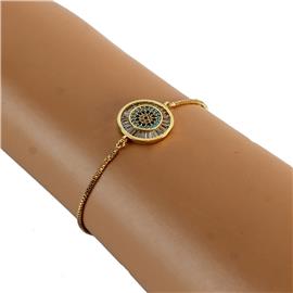 CZ Evil Eye Slide Bracelet